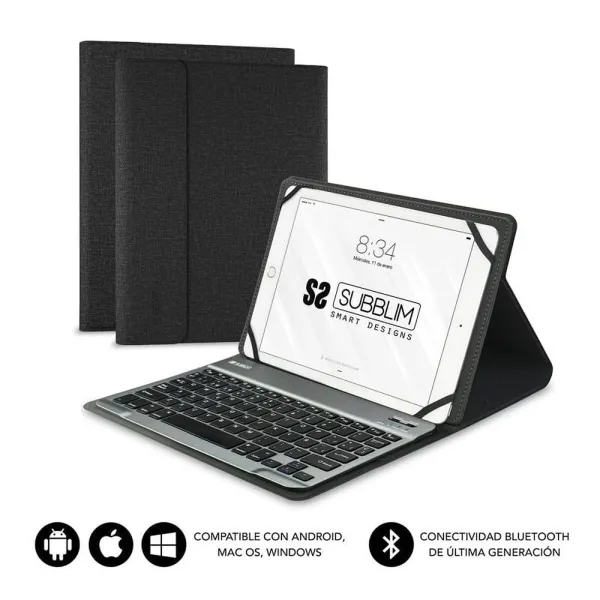 Planšetės ir klaviatūros dėklas Subblim SUB-KT2-BT0001 10.1" Juoda Ispaniška Qwerty QWERTY Bluetooth