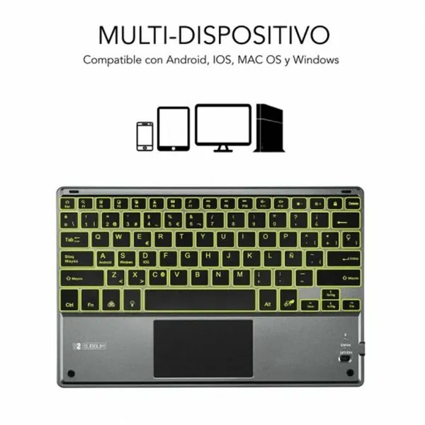 Bluetooth klaviatūra su atrama planšetei Subblim SUB-KBT-SMBT51 Pilka Spalvotas Ispaniška Qwerty