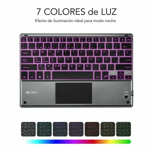 Bluetooth klaviatūra su atrama planšetei Subblim SUB-KBT-SMBT51 Pilka Spalvotas Ispaniška Qwerty