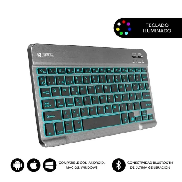Bluetooth-клавиатура Subblim SUB-KBT-SMBL31 Серый Испанская Qwerty
