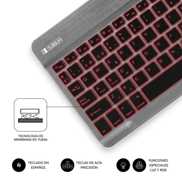Bluetooth-клавиатура Subblim SUB-KBT-SMBL31 Серый Испанская Qwerty