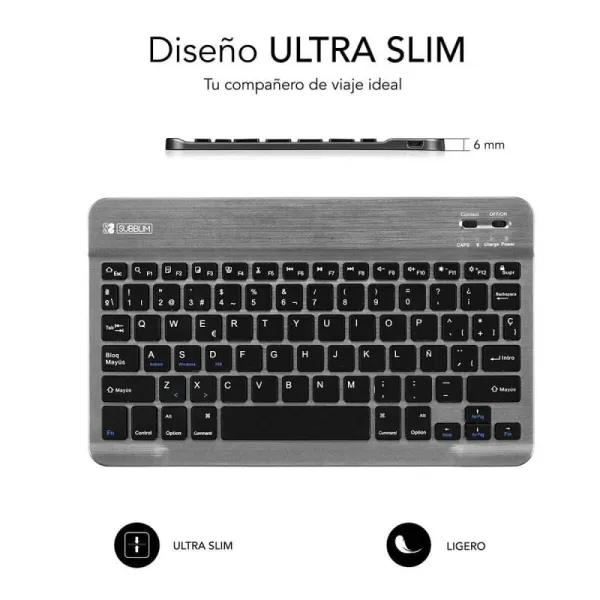 Blueutooth klaviatūra Subblim SUB-KBT-SM0002 Pelēks Spāņu Qwerty