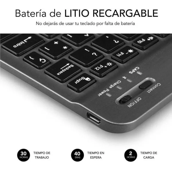 Blueutooth klaviatūra Subblim SUB-KBT-SM0002 Pelēks Spāņu Qwerty
