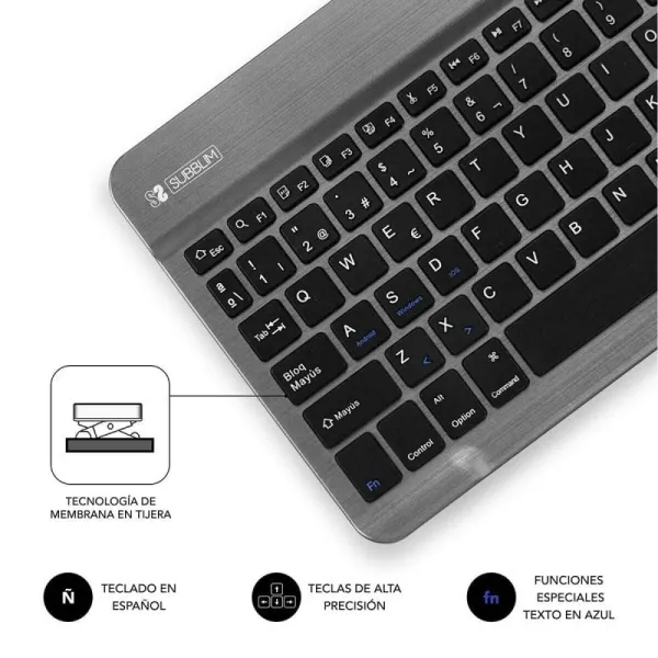 Blueutooth klaviatūra Subblim SUB-KBT-SM0002 Pelēks Spāņu Qwerty