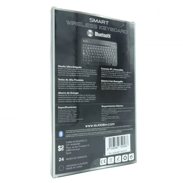 Blueutooth klaviatūra Subblim SUB-KBT-SM0001 Sudrabains Spāņu Qwerty