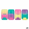 Eraser and Pencil Sharpener Set Milan Compact Sunset Multicolour (16 Units)