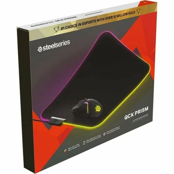 Gaming-musemåtte SteelSeries QcK Prism Cloth RGB Must Mängimine
