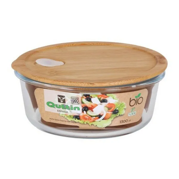 Round Lunch Box with Lid Quttin Crystal Bamboo