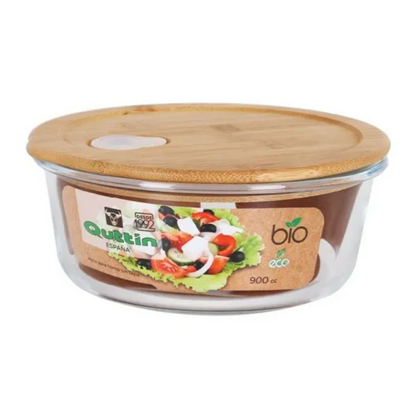 Round Lunch Box with Lid Quttin Crystal Bamboo