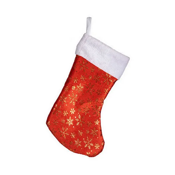 Christmas Stocking Snowflakes 25 x 2 x 41 cm Red Golden White