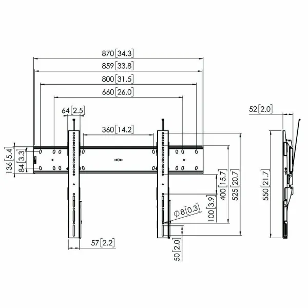 TV Statīvs Vogel's 7368100 55" 80" 75 Kg