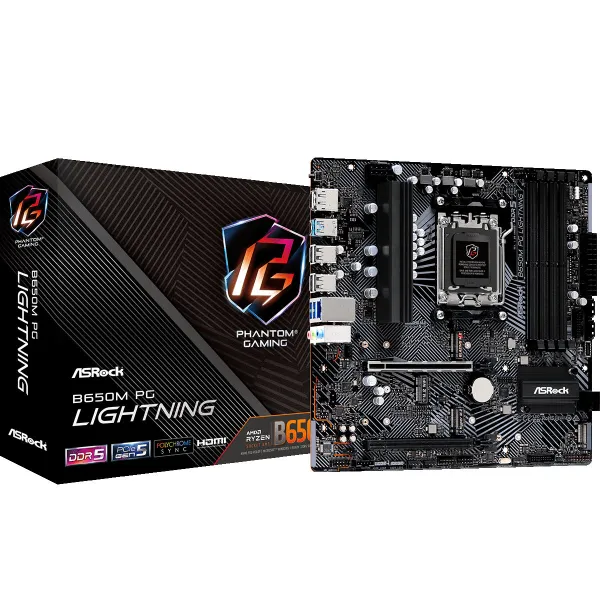 Материнская плата ASRock B650M PG LIGHTNING AMD B650 AMD AM5
