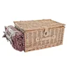 Basket DKD Home Decor Picnic Natural Red wicker (44 x 30 x 22 cm)