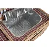 Basket DKD Home Decor Picnic Natural Red wicker (44 x 30 x 22 cm)