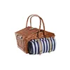 Basket DKD Home Decor Picnic Brown Navy Blue wicker 42 x 30 x 20 cm