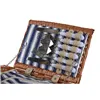 Basket DKD Home Decor Picnic Brown Navy Blue wicker 42 x 30 x 20 cm