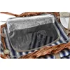 Basket DKD Home Decor Picnic Brown Navy Blue wicker 42 x 30 x 20 cm