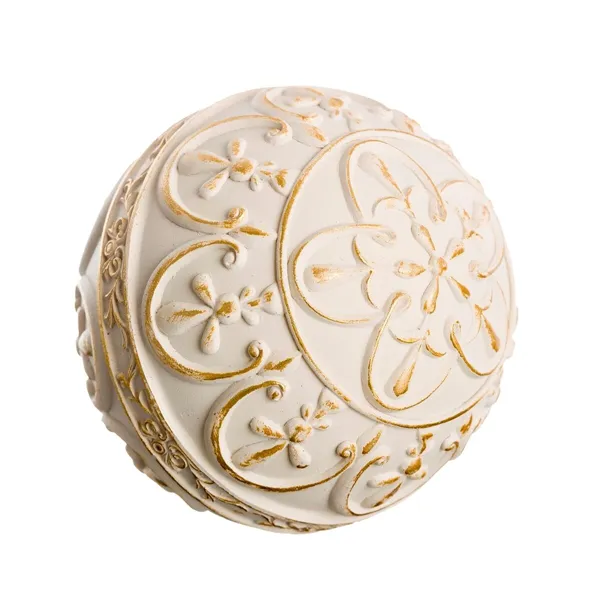 Balls Decoration Golden White 10 x 10 x 10 cm (8 Units)