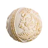 Balls Decoration Golden White 10 x 10 x 10 cm (8 Units)