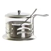 Sugar Bowl DKD Home Decor Basic Silver Stainless steel Crystal 15 x 10,5 x 10 cm