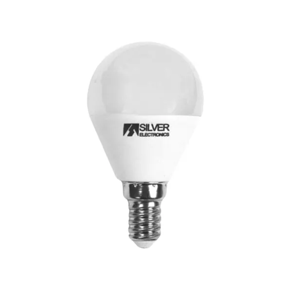 Spherical LED Light Bulb Silver Electronics E14 7W Warm light