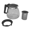 Teapot Black Transparent Silver Glass Plastic 900 ml