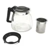 Teapot Black Transparent Silver Glass Plastic 900 ml