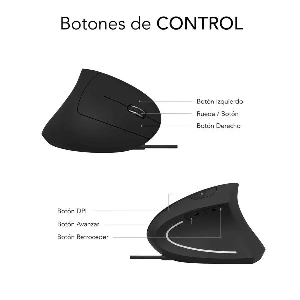 Ergonomiška optinė pelė Subblim SUBMO-EDGVU01 Juoda 1600 dpi