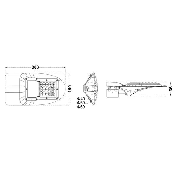 30W 4000K IP66 LED Street Light