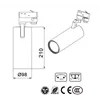 35W 3500lm 3500K 3-phase COB LED Track Light GREY