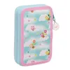 Double Pencil Case Gabby's Dollhouse Blue 12.5 x 19.5 x 4 cm (28 Pieces)