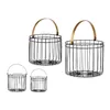 Basket Black Golden Metal 25 x 27 x 25 cm Cylindrical (2 pcs)