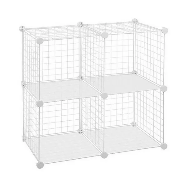 Shelves Confortime White 4 compartments Grille 35 x 35 cm