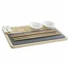 Sushi Set DKD Home Decor PC-186227 White Black Natural Bamboo Board Modern Oriental 28,5 x 18,5 x 2,6 cm (9 Pieces) (28,5 x 18,5