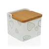 Salt Shaker with Lid Versa Cozy Bamboo Hearts Ceramic (12,2 x 11,5 x 12,2 cm)