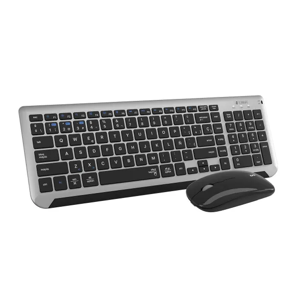 Klaviatūra ir belaidė pelė Subblim SUBKBC-DCEP20 Pilka Ispaniška Qwerty