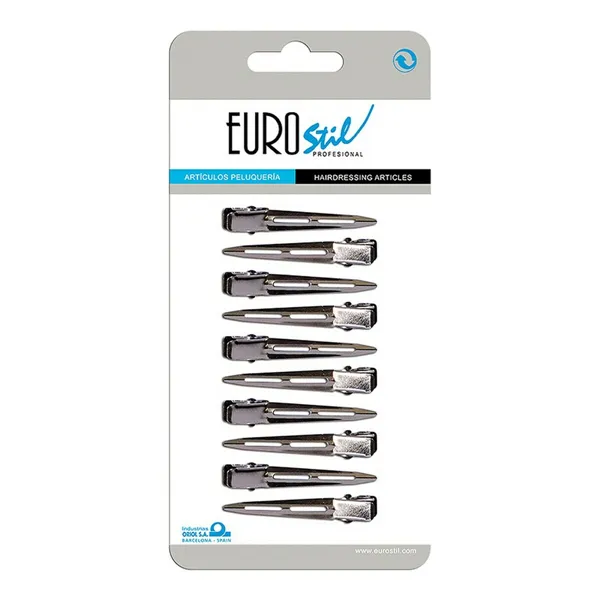 Hair clips Eurostil 11475 metal (10 uds)