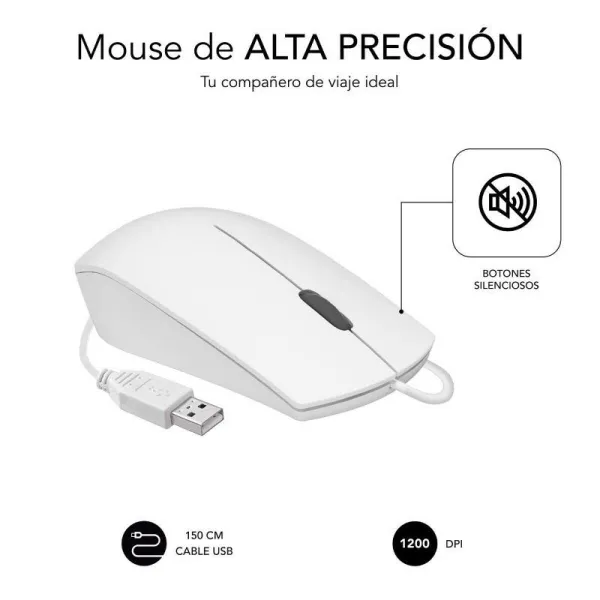 Pelė Subblim SUBMO-B2BS002 Balta 1200 DPI