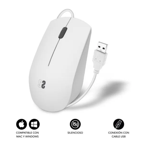 Pelė Subblim SUBMO-B2BS002 Balta 1200 DPI