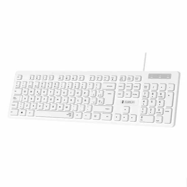Klaviatūra Subblim SUBKBC-0SSK51 Balts Spāņu Qwerty
