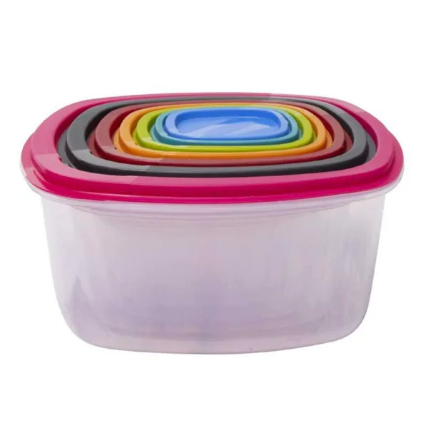 Set of Stackable Hermetically-sealed Kitchen Containers Excellent Houseware 911000160 7 Units