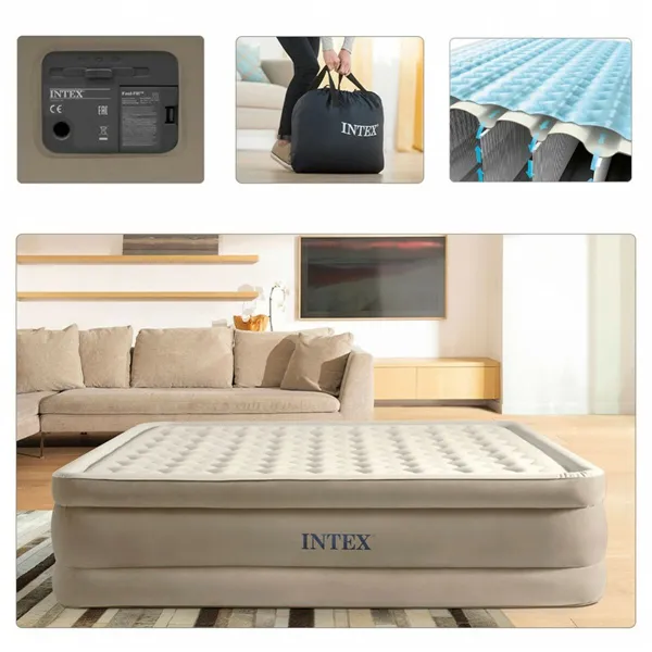 Inflatable Mattress Intex Queen Ultra Plush Fiber-Tech 152 x 46 x 203 cm