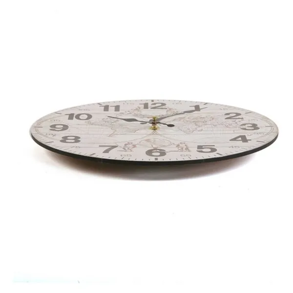 Wall Clock Versa World Wood (28 x 28 x 9 cm)