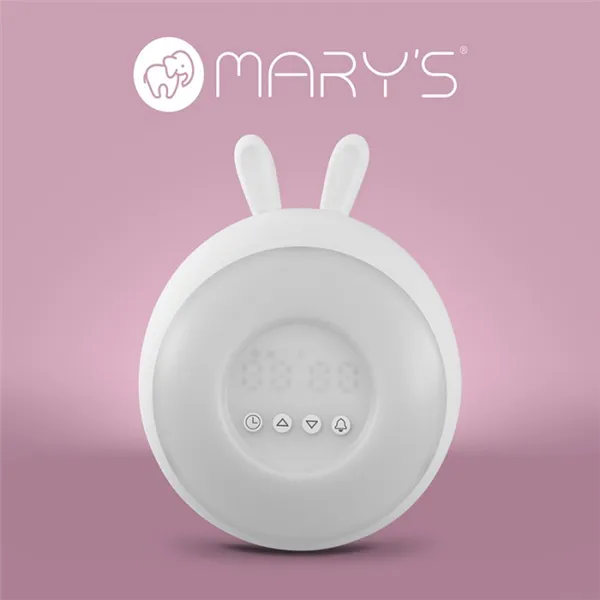 MARY'S ALARM CLOCK/NIGHT LAMP RGB LED WHITE RABBIT