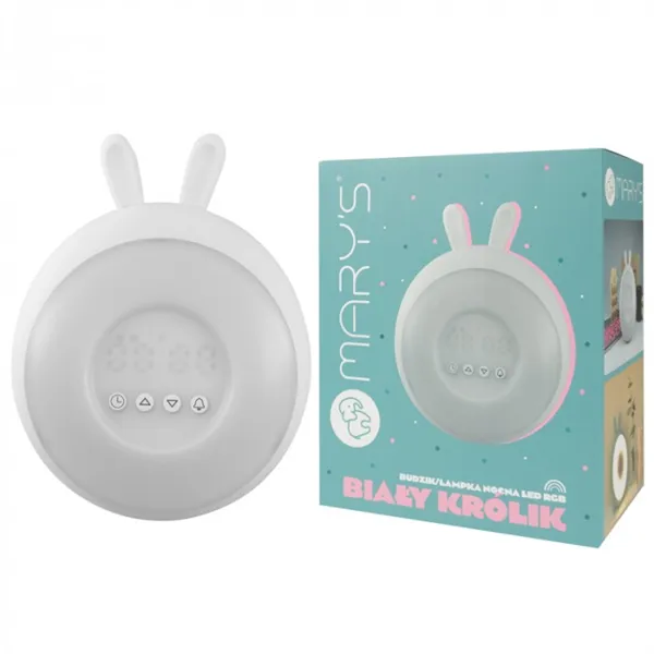 MARY'S ALARM CLOCK/NIGHT LAMP RGB LED WHITE RABBIT