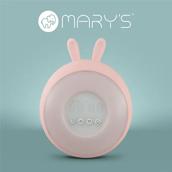 MARY'S ALARM CLOCK/NIGHT LAMP RGB LED PINK RABBIT