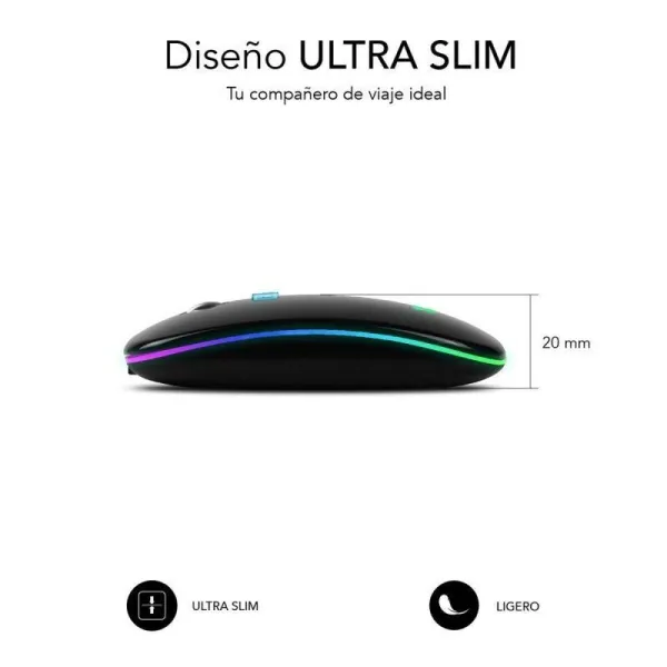 Беспроводная Bluetooth-мышь Subblim SUBMO-LDFLAT1 Чёрный 1600 dpi