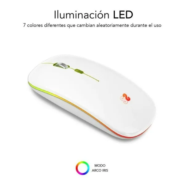Juhtmevaba Bluetooth-hiir Subblim SUBMO-LDFLAT2 Valge 1600 dpi