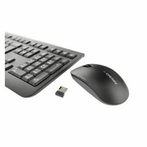 Keyboard and Wireless Mouse Cherry JD-0710ES-2 Black Spanish Qwerty QWERTY