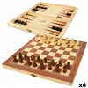 Chess and Checkers Board Colorbaby Backgammon Wood (6 Units)